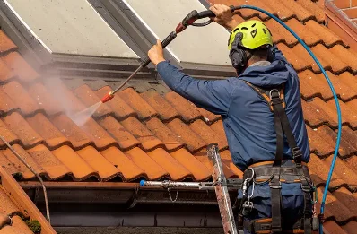 Démoussage et hydrofuge de toiture à Gombergean